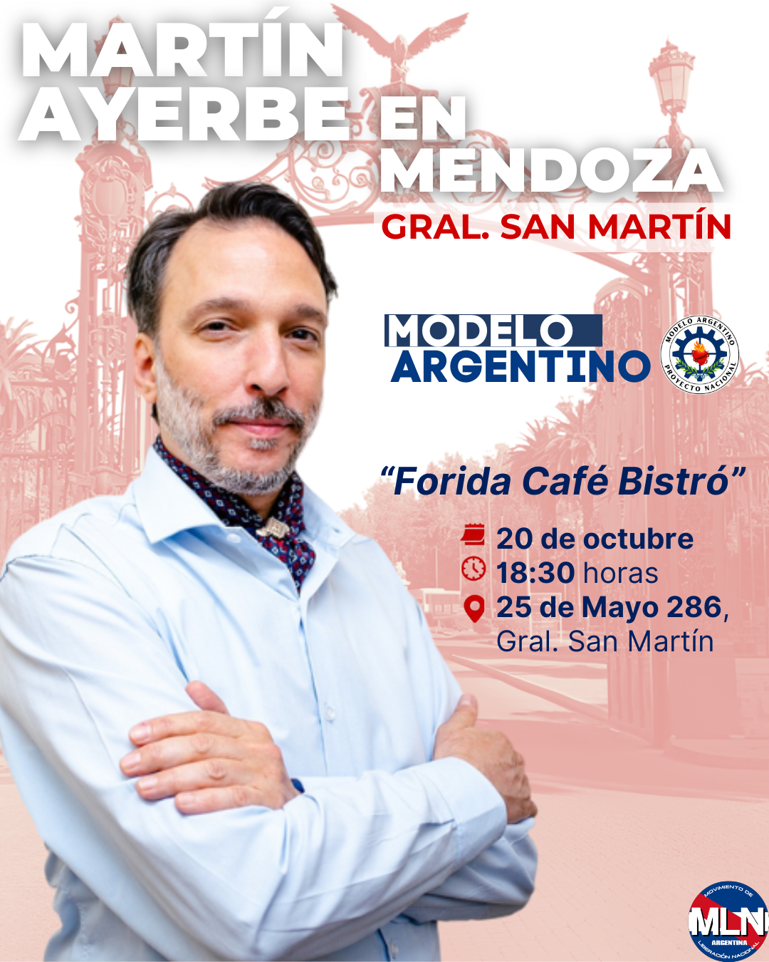 Martín Ayerbe en Mendoza, General San Martín